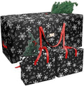 RICHIE Christmas Tree Storage Bag 9ft (3pc Set), 600D Oxford Tear-proof Xmas Tree Bag, Fits Up to 9 Foot Artificial Trees, Reinforced Handles&Zippered&Durable, Holiday Decoration Storage Bags, Black by RICHIE