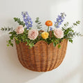 Scalloped Wall Basket, Wicker Wall Baskets, Hanging Wicker Basket, Handwoven Wall Mounted Storage Basket - 15.7 × 10.6 × 8.3 Inch, for Bathroom Bedroom Kitchen Entryway Decor by Unknown