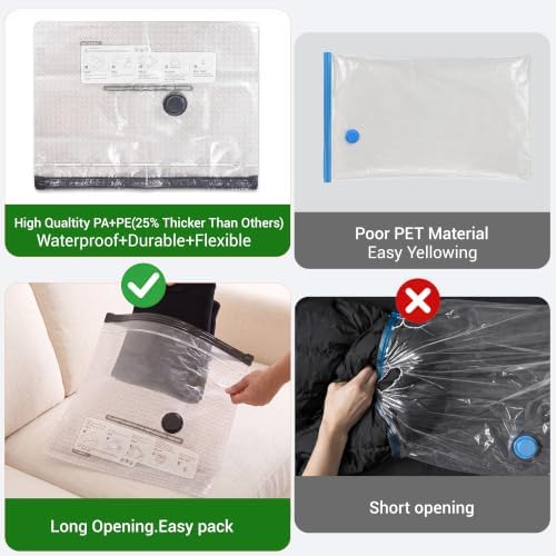 15Pack Vacuum Storage Bags for Travel with Cordless Pump,80% Space Saver - Image 4