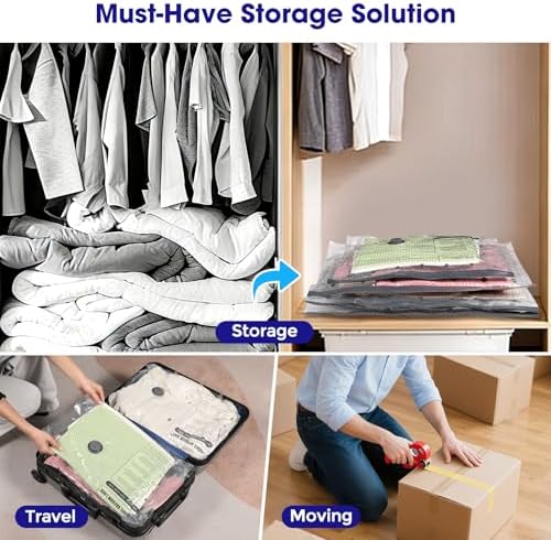 30 Pack Vacuum Storage Bags with Rechargeable Wireless Pump,10 Large 10 Medium 10 Small Space Saver for Travel Home Seasonal Storage Compression Packing Bags for Clothing Blankets - Image 6