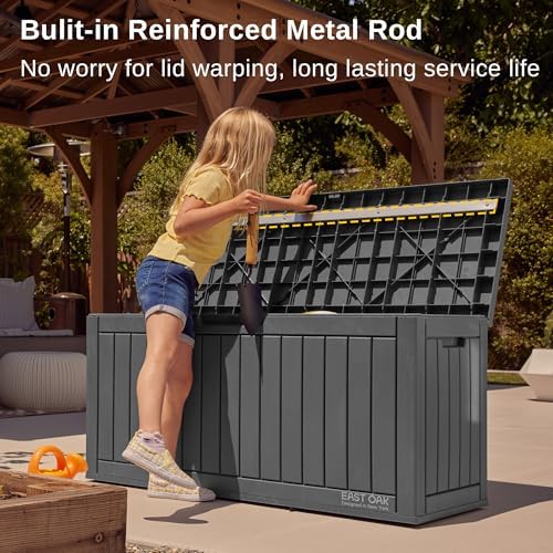 EAST OAK Outdoor Storage Box, 60 Gallon Deck Box Indoor and Outdoor Use, Black - Image 3