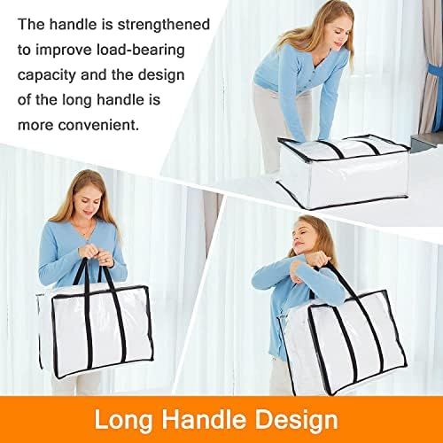 Vieshful 7 Pack 110L Clear Comforters Storage Bags with Zipper - Image 4