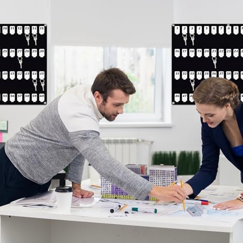 Beeveer Acrylic Key Holder Board with 60 Hooks, Wall Mount Organizer, Black - Image 4