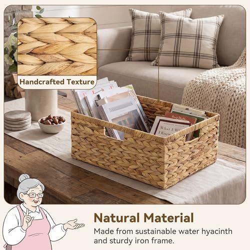 GRANNY SAYS Large Wicker Basket, Wicker Storage Baskets for Shelves, 1-Pack - Image 3