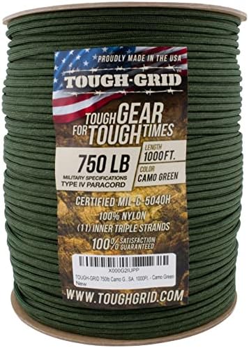 TOUGH-GRID 750 Paracord, 100% Nylon, Made in USA, Type IV Mil-Spec Cord - Image 3