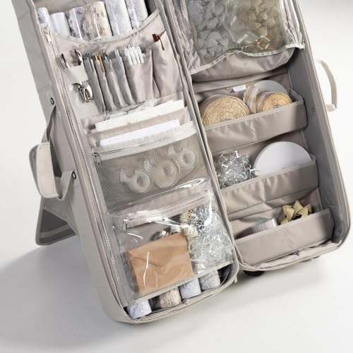 TreeKeeper Gift Bag Wrap and Craft Organization Storage, Holds 14 (40 in) Rolls & More (Stone) - Image 5