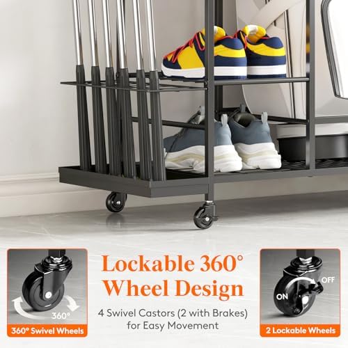 Lifewit Golf Bag Organizer with Wheels and Shoe Rack - Image 4