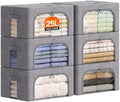 Lifewit 6 Pack Clothes Storage Bins with Metal Frame, Stackable Storage Box by Lifewit