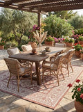 Rugs.com Outdoor Aztec Collection Rug – 10 Ft Square Rust Red Flatweave Rug Perfect for Living Rooms, Kitchens, Entryways by Rugscom