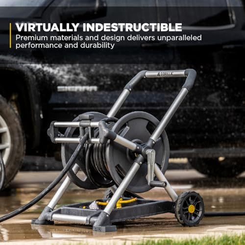Gorilla Mobile Aluminum Garden Hose Reel, 225 Ft, Zero-Rust, No-Leak Brass - Image 6