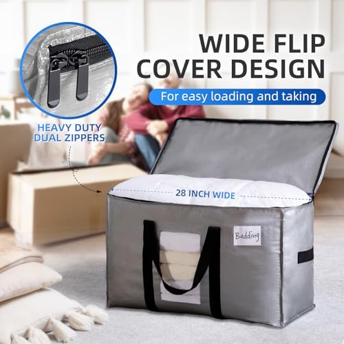 TAILI 8 Pack Silver Extra Large Moving Bags,Storage Bag with Visible Window - Image 4