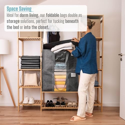 VENO 10 Pack Heavy Duty Moving Bags w/Clear Window,Extra Large Storage Bag - Image 4