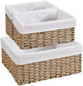 Vagusicc Wicker Basket, Seagrass Wicker Storage Basket with Built-in Handles, Baskets for Organizing, 15'' Large Storage Baskets for Shelves with Liner bathroom organizer (3-Pack Seagrass Baskets Set) by Vagusicc