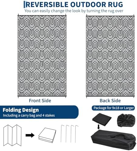 GAOMON Outdoor Rug 9x18 ft Extra Large Waterproof Patio Rug - Image 4