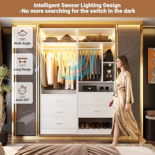 Besiost Closet Systems with 5 Drawers & 3CCT Sensor Light - Image 4