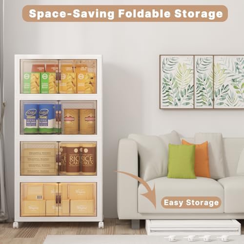 UAMFURI 480QT Stackable Storage Bins with Lids,Doors & Wheels - Image 4