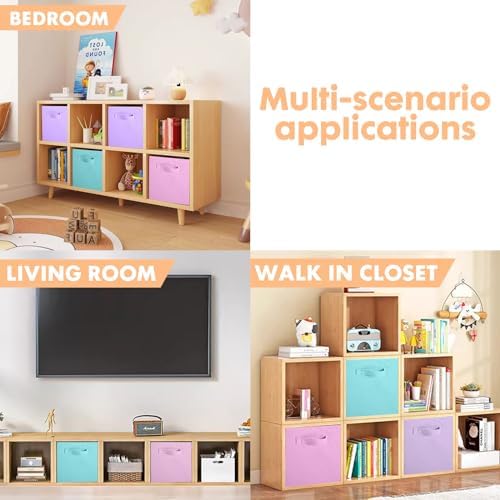 ShellKingdom Storage Bins, Foldable Fabric Storage Cubes, 8 Pack, 4 Colors - Image 5