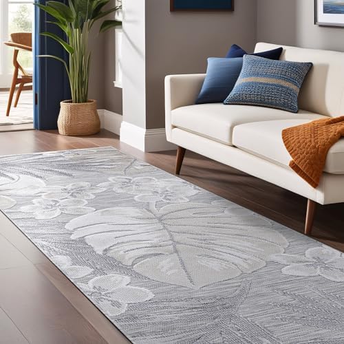 Luul Home Floral Indoor Outdoor Runner Rugs 2x7 Entryway Rug, Kitchen, Hallway Rug Washable Stain Resistant Outside Carpet Beige 2 x 7 by Unknown