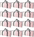 PANDA JOYS Extra Large Moving Bags with Zippers & Carrying Handles, Heavy-Duty Storage Tote for Space Saving Moving Storage, Fold Flat, Alternative to Box and Bin - 12 Pack, Semi-Transparent by PANDA+JOYS