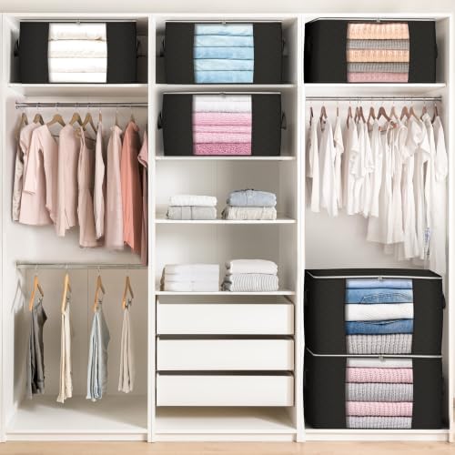 90L Large Storage Bags, 10 Pack Clothes Storage Bins Closet Organizers - Image 5