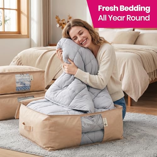 Storage Bags for Comforter, Clothes & Bedding Sets With Cedar Protection - Image 2