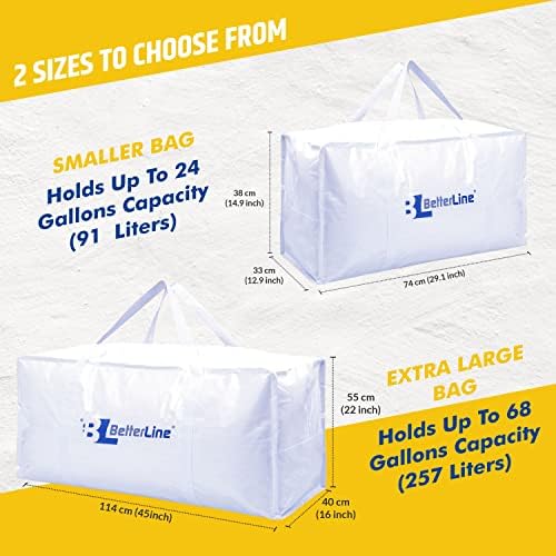 Heavy Duty Moving and Storage Bag,29"x13"x15" Inches Tote with Reinforced Handles,Holds up to 65 lbs.,Tear and Water Resistant,Multi-Purpose and Foldable Double Zipper Polypropylene Bag,Set of 2 - Image 3