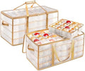 SONGMICS Large Christmas Ornament Storage Boxes, Set of 2, with 256 Slots by SONGMICSbySONGMICSHOME
