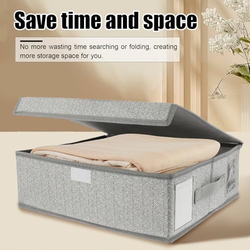 8 Pack Bed Sheet Organizers Set,King/Queen Size Sheet Storage Organizer with Window and Label, Foldable & Dustproof Bed Sheet Organizer for Linen Closet for Bedsheets Summer Blankets & Sheet - Image 6