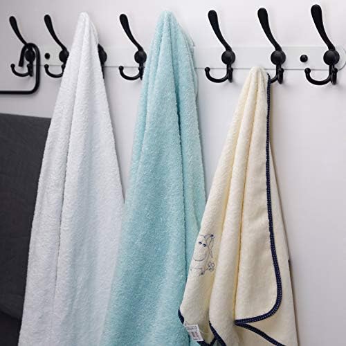 Dseap Coat Rack Wall Mount - 29.5” Long 8-Tri-Hooks Heavy Duty Coat Hanger Rail Wall Hooks for Hanging Coats Hats Clothing Clothes Purse Mudroom Entryway, White & Black, Pack of 2 - Image 3