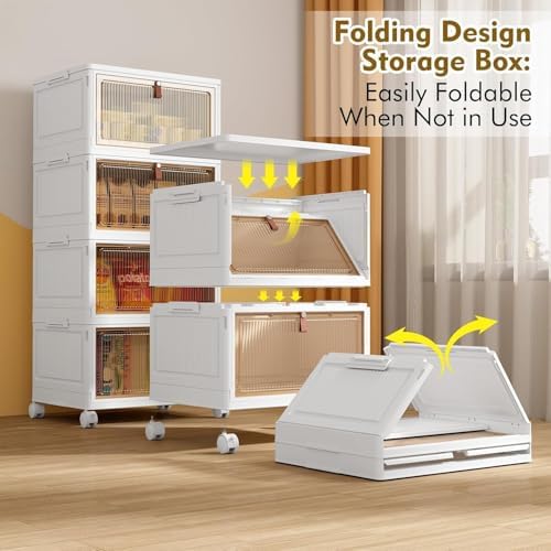 YFXCVSL 4 Tier Plastic Storage Bins with Lid 32QT, Stackable Storage Bins - Image 4