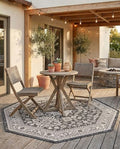 Rugs.com - Outdoor Aztec Rug – 8 Ft Octagon Charcoal Gray Indoor/Outdoor Rug – Weather-Resistant for Patios, Decks, and Porches by Rugscom