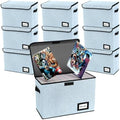 10 Pack Comic Book Storage Box 15.8" X 7.8" X 11.8", Collapsible Holds 160-180 Comic Book Organizer Heavy Duty Bin Container Holder Shelf (Blue) by YNSZAS