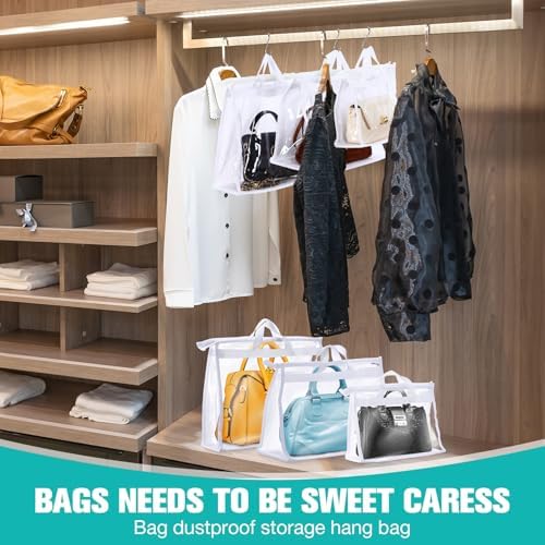 Chumia 20 Pack Clear Dust Cover Handbag Storage Organizer 3 Size, White - Image 6