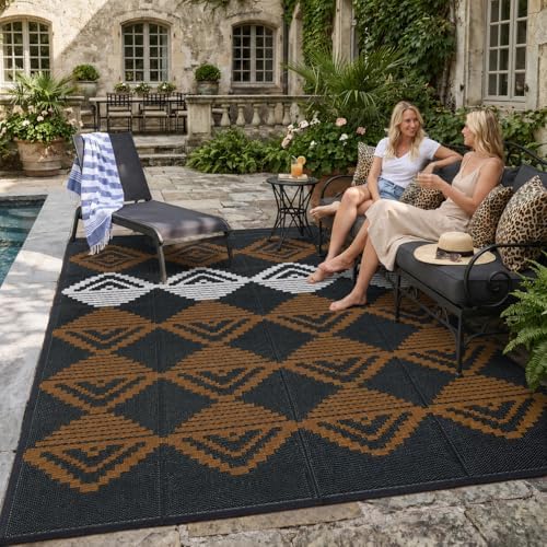 Lahome Outdoor Plastic Straw Rug, Waterproof Outdoor Rug 6x9 Camping Rug by Lahome