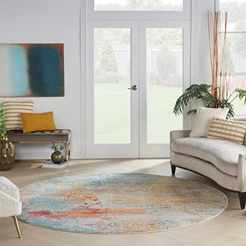 Nourison Home Celestial Sealife 10' x Round Area Rug - Easy Clean, Non Shedding, Bed Room, Living Room, Dining Room, Kitchen (10' x Round) - Image 5