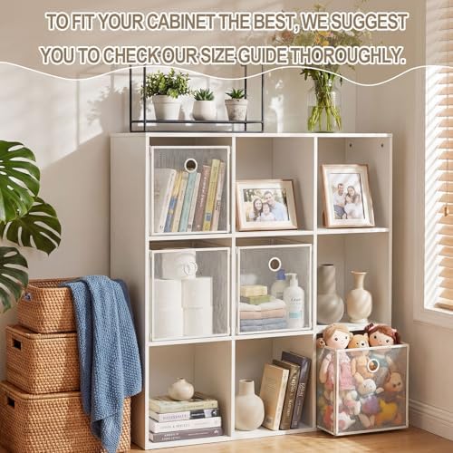 4 Pcs Foldable Metal Cube Storage Baskets, 13x13in, White - Image 6