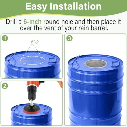 6-inch Round Rain Barrel Screen, Double Aluminum Mesh Vent Cover (Pack of 4) - Image 6