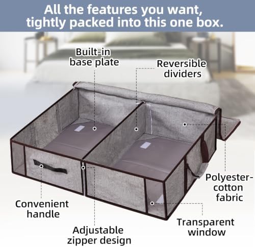 TAILI Under Bed Vacuum Storage Bags for Comforters,41x17.7x6",Cationic Grey - Image 3