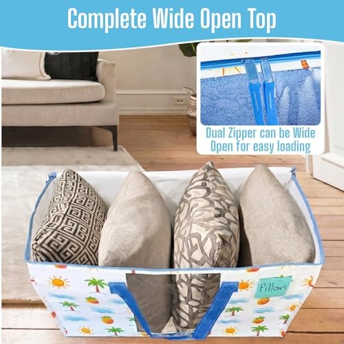 VENO Moving Bags, Wide Open Top, Clear Window, Tropical Island, 10 Pack - Image 3