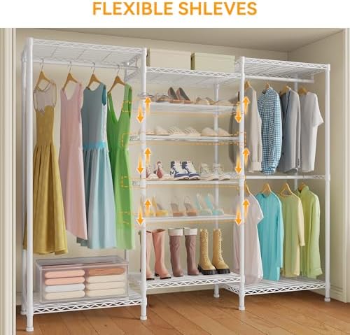 Higeego H12 Heavy Duty Clothes Rack, White - Image 5