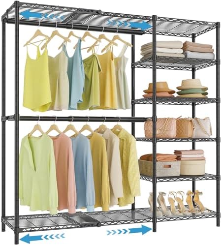 VIPEK X2 Plus Expandable Heavy Duty Clothes Rack, Closet System Black by VIPEK