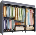 Higeego Heavy Duty Clothes Rack with Cover, Black with Grey Cover by Higeego