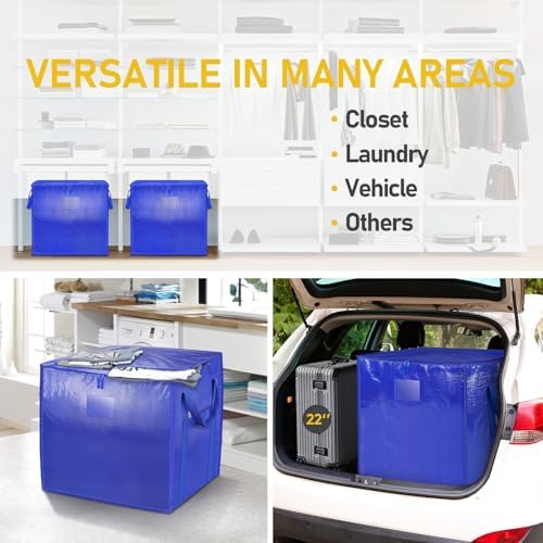 TICONN 6 Pack Extra Large Moving Bags with Zippers & Carrying Handles, Heavy-Duty Storage Tote Moving Boxes for Space Saving (6 PK, 60 Gallon) - Image 4