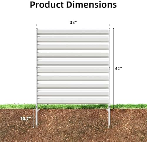 42" H x 38" W (1 Panel) Air Conditioner Fence Panels, Outdoor Privacy Screens, Pool Equipment Enclosure, Trash Can Screens Fence Kit for Outside Backyard Patio White - Image 3