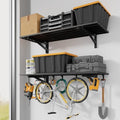 Jusgym 2 Pack Wall Mounted Garage Shelving with 8 Hooks, 1.5x4ft, 500lbs by Jusgym