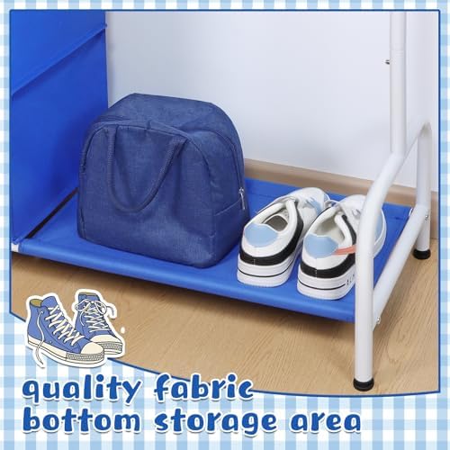 Univivi Kids Clothing Rack with Hanging Organizer, 43 Inch, Blue and White - Image 5