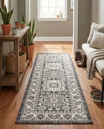 Rugs.com - Outdoor Aztec Rug – 6 Ft Runner Charcoal Gray Easy-Clean Indoor/Outdoor Rug – Perfect for Patios, Decks, and Porches - Image 5