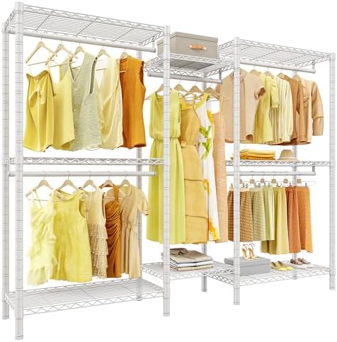 Raybee Clothes Rack, Freestanding Closet Storage System, 5 Rods 8 shelves by Raybee