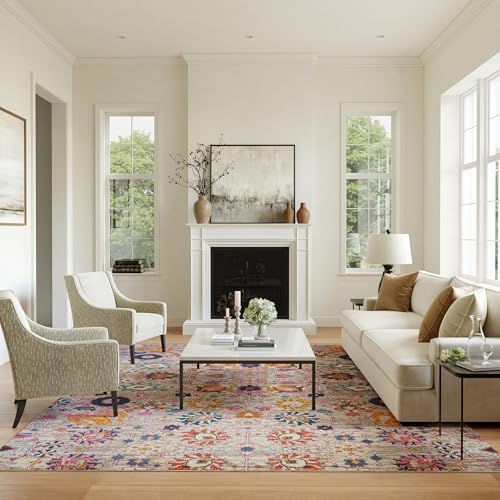 Nourison Home Passion Silver 9' x 12' Area Rug, Boho, Moroccan, Bed Room, Living Room, Dining Room, Kitchen, Easy Cleaning, Non Shedding (9x12) by NourisonHome