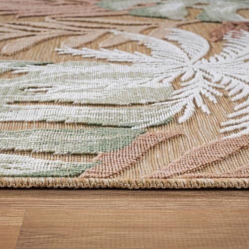 Luul Home Floral Indoor Outdoor Rugs 10x14 Large Area Rug for Living Room, Patio Decor, Kitchen, and Entryway Rug, Washable Stain Resistant Outside Carpet Beige 10 x 14 - Image 7